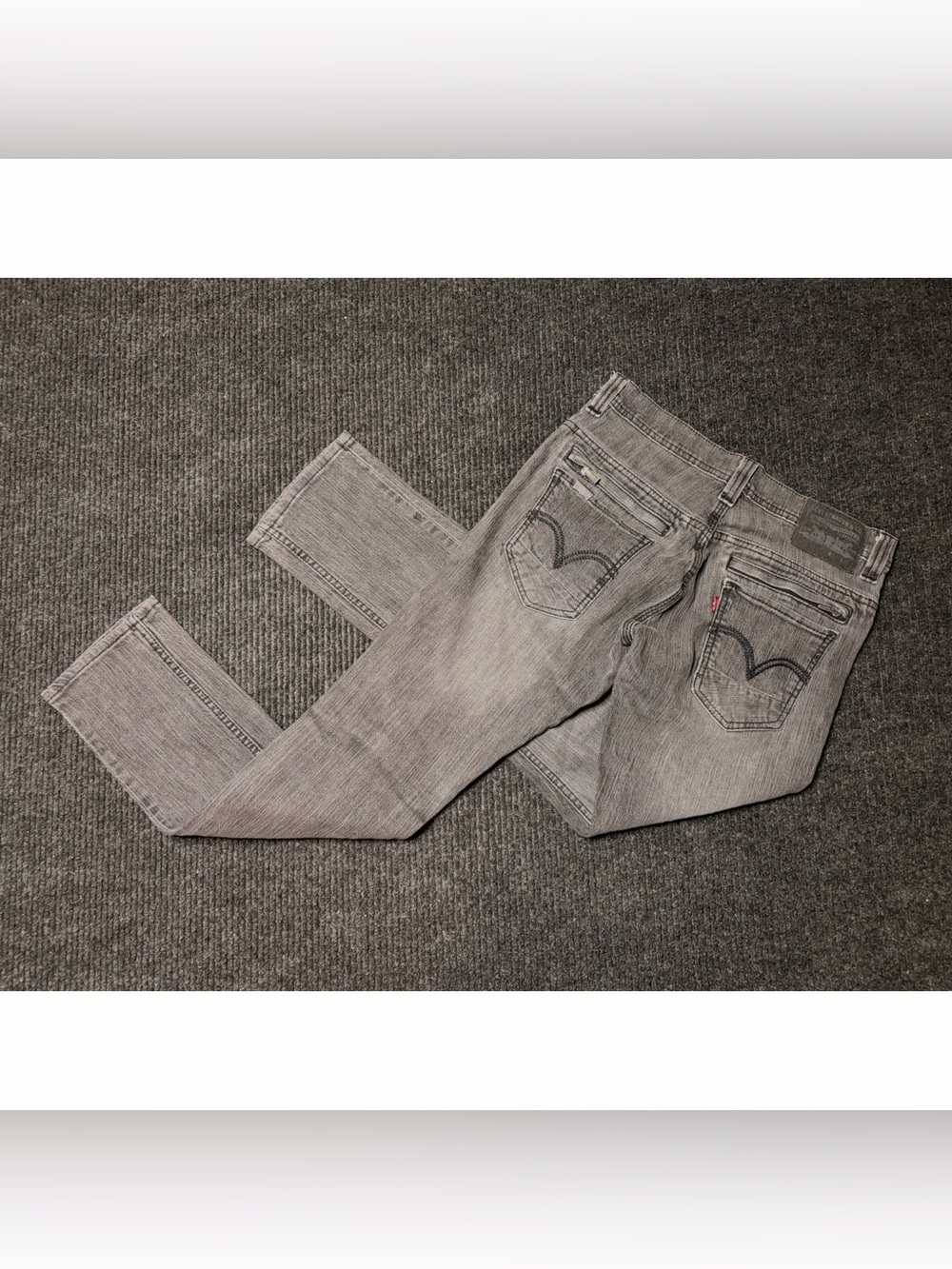 Levi’s 511 Skinny Gray Jeans 30x30 Zipper Back Pockets Stretch Denim Boot Cut